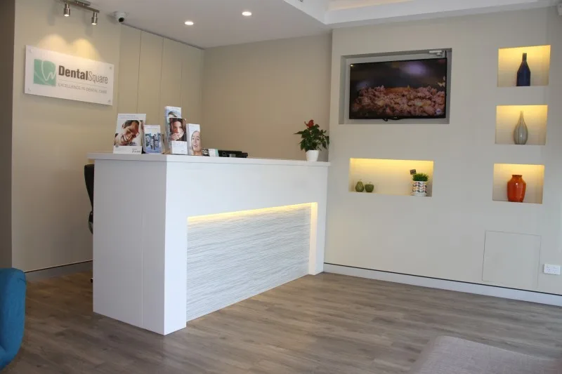 The warm, modern reception at Dental Square West Ryde